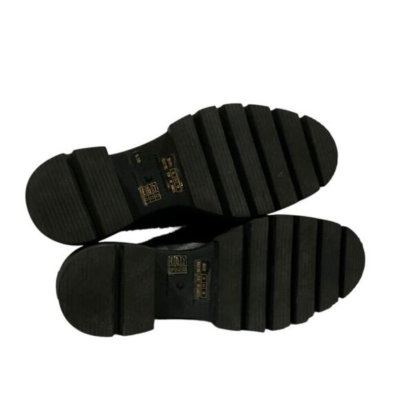 Stuart Weitzman Soho Chill Suede Shearling Loafer Mule Black 9.5B Platform - Picture 11 of 12